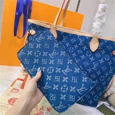 louis vuitton denim neverfull.